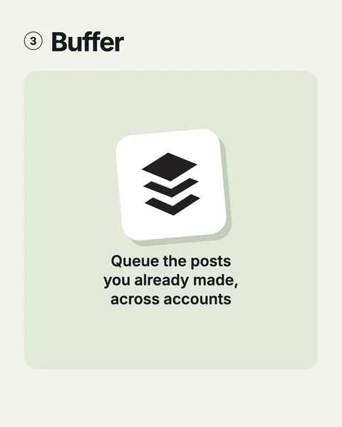 Buffer. Queue the posts you already made, across accounts