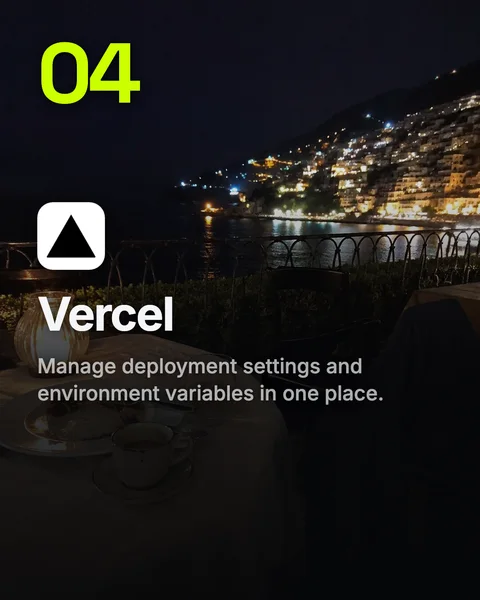 Vercel. Manage deployment settings and environment variables in one place